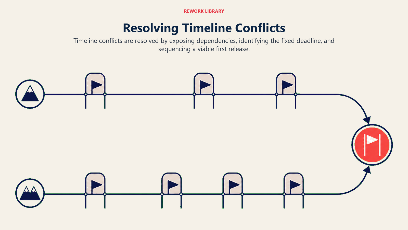 Resolving Timeline Conflicts illustrated as journey_path