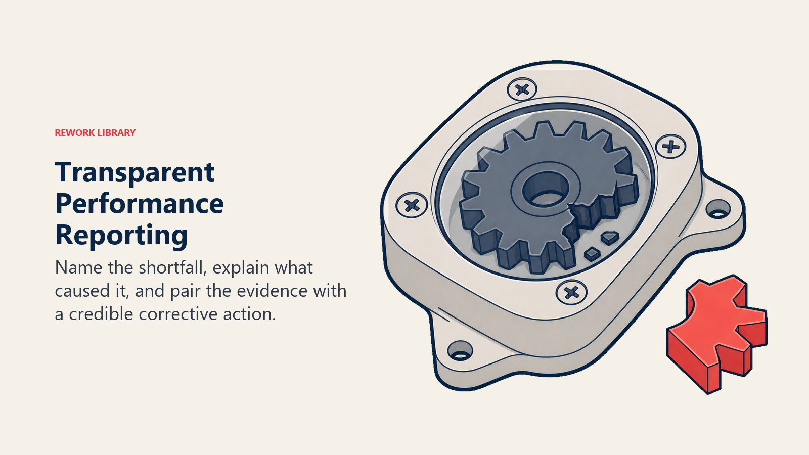 Transparent Performance Reporting illustrated with clear repair window