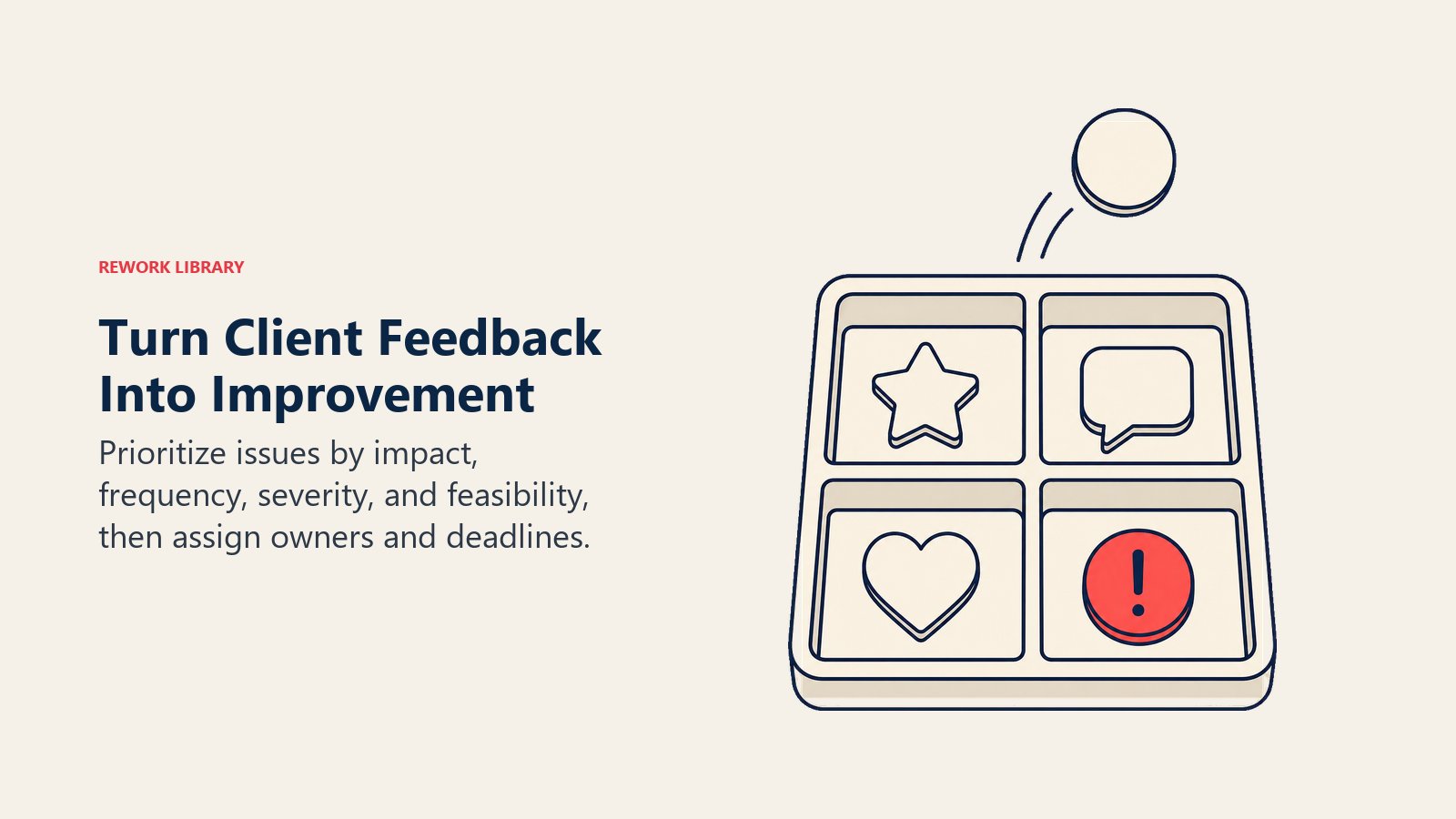 Visual guide to turn client feedback into improvement