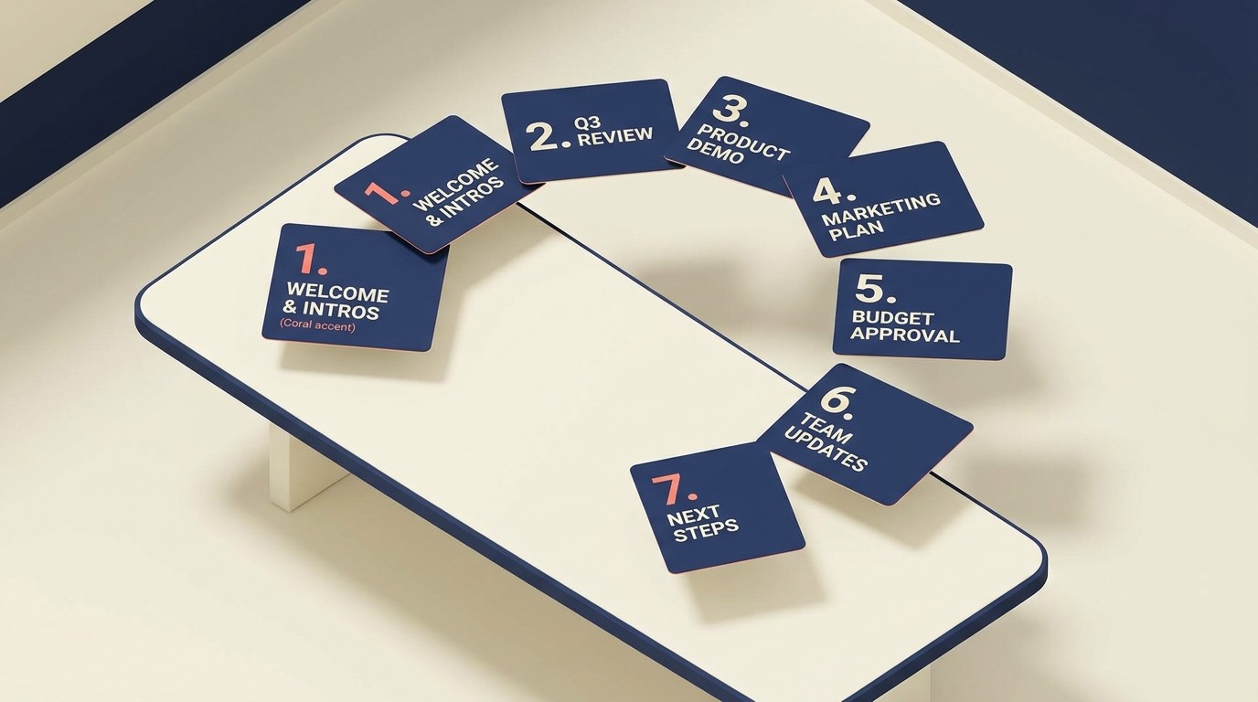 Kickoff meeting agenda template structuring objectives, scope, roles, and communication protocols