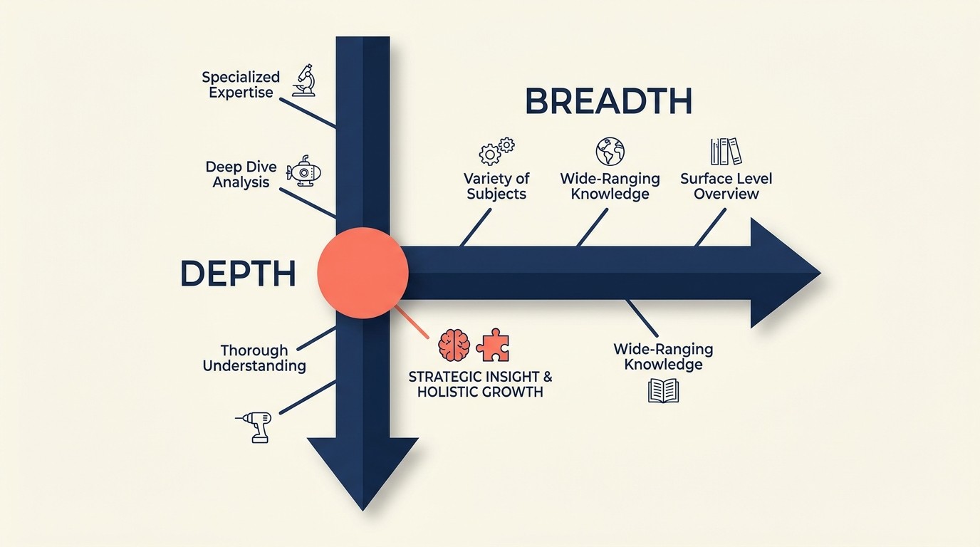 Horizontal breadth across departments versus vertical depth within a single function in client account growth