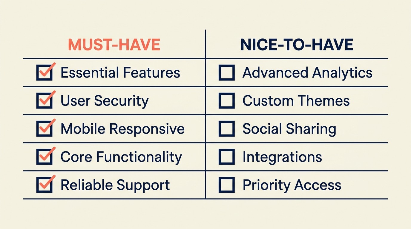 Ideal Client Profile matrix showing firmographic criteria, behavioral characteristics, and engagement indicators separated into must-haves versus nice-to-haves