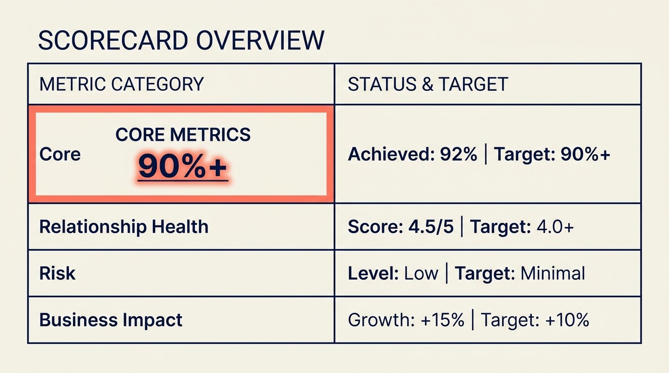 Retention metrics dashboard displaying logo retention, revenue retention, health scores, and at-risk client trends for leadership reporting