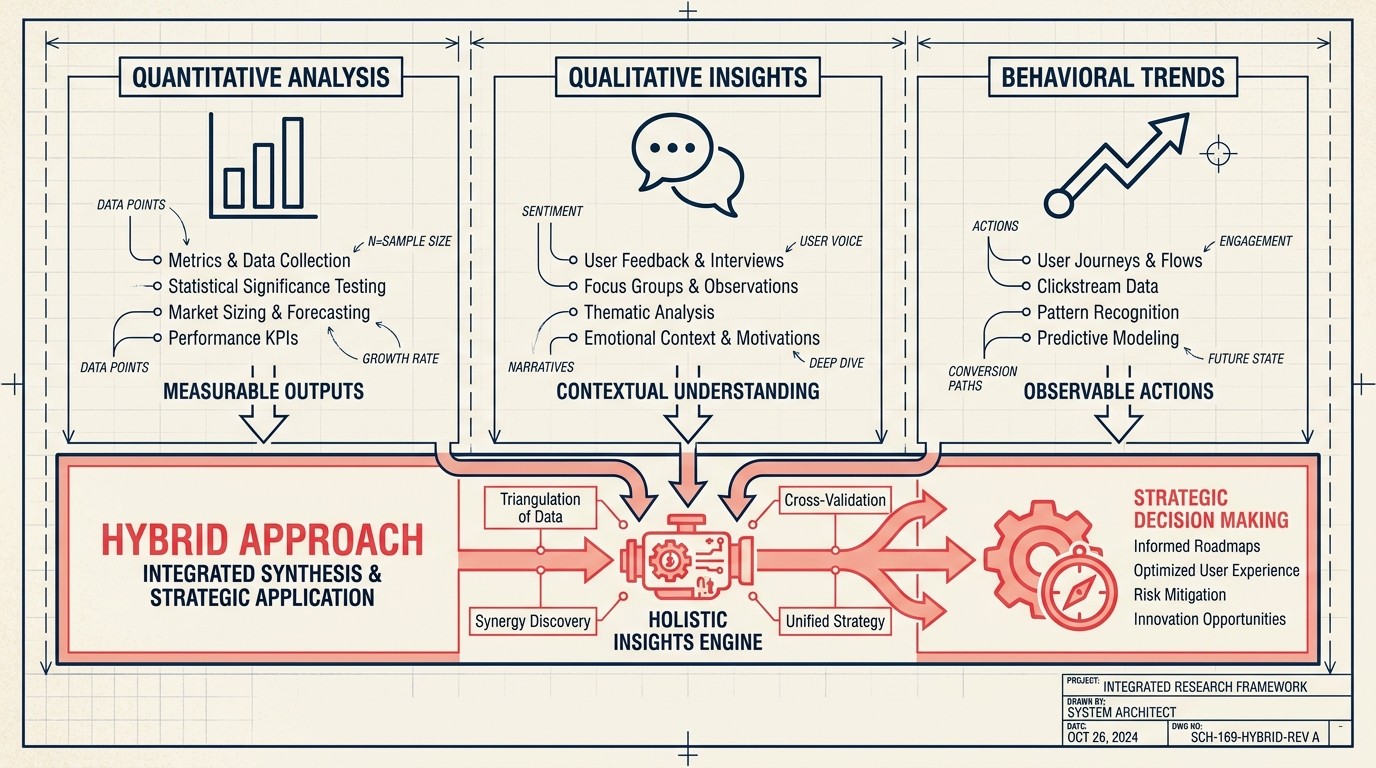 Hybrid satisfaction measurement framework combining quantitative scores, qualitative feedback, and behavioral indicators