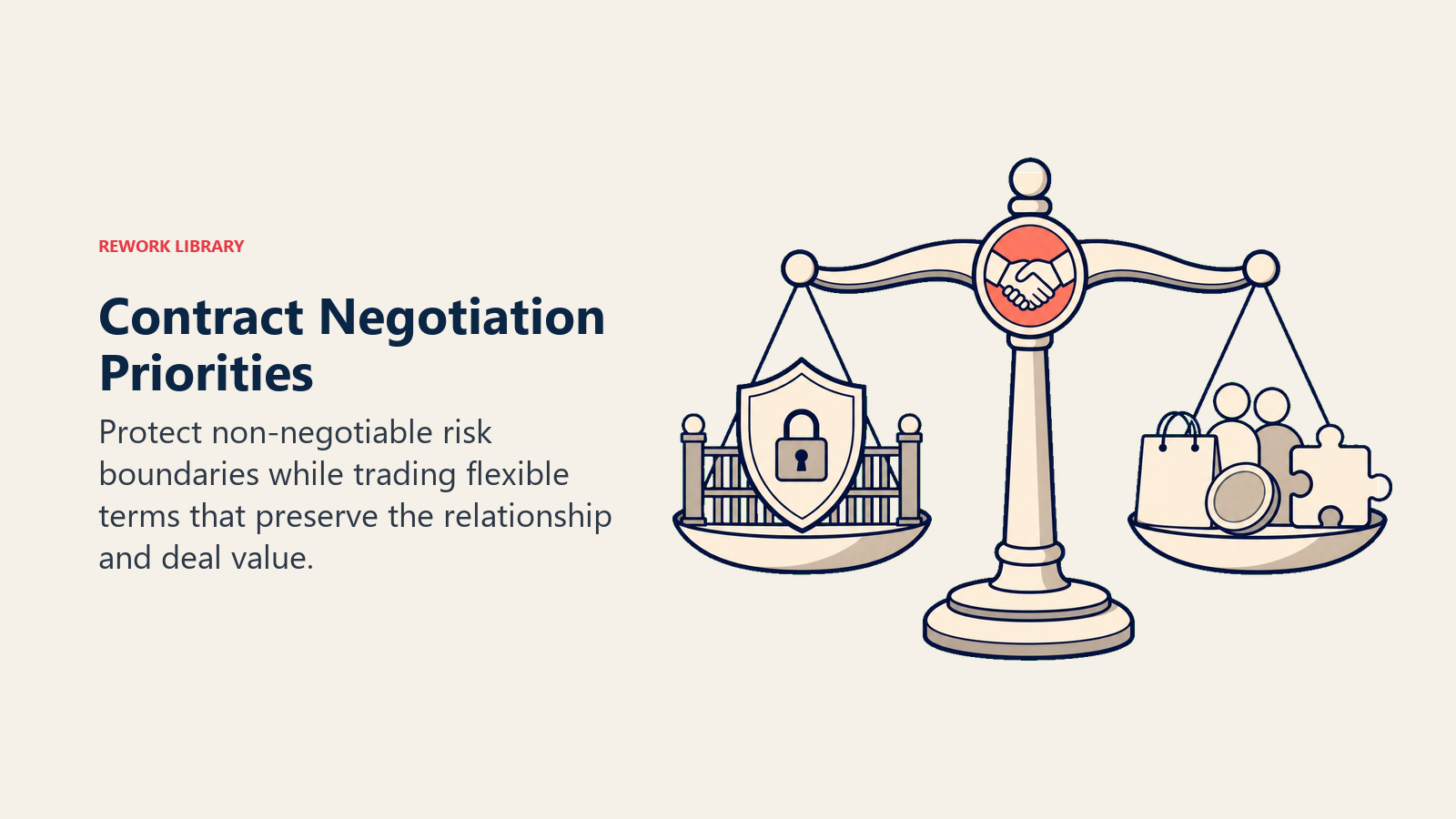 Contract Negotiation Priorities illustrated with negotiation balance gate