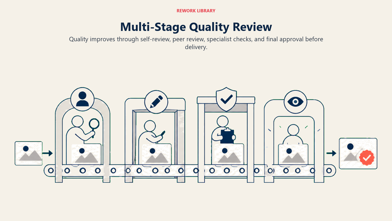 Multi-Stage Quality Review illustrated with four-stage review passage
