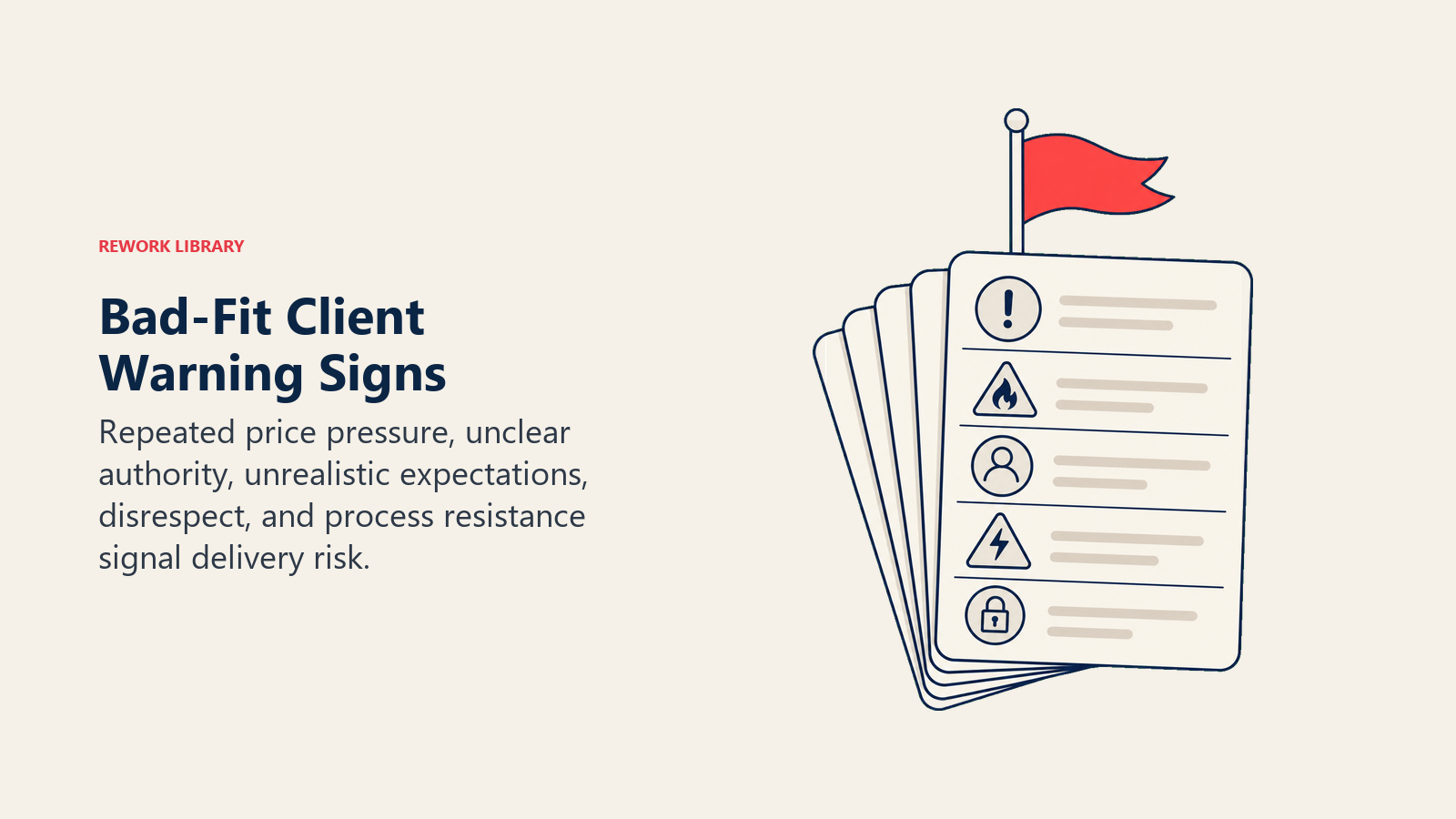 Visual guide to bad-fit client warning signs