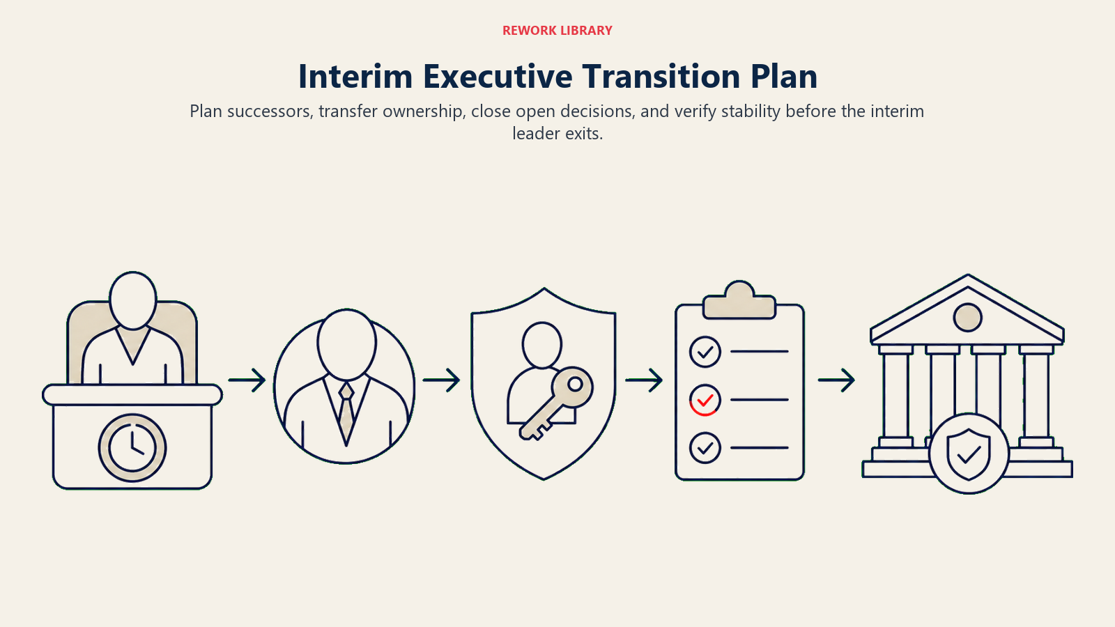 Visual guide to interim executive transition plan