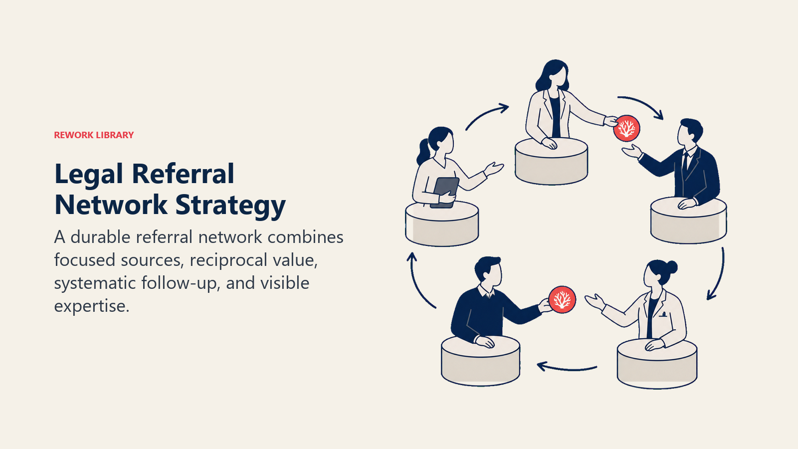 Legal Referral Network Strategy illustrated with referral relay