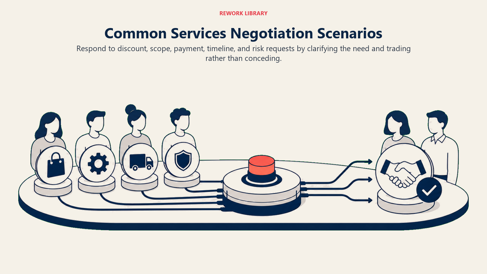 Common Services Negotiation Scenarios illustrated with scenario negotiation table