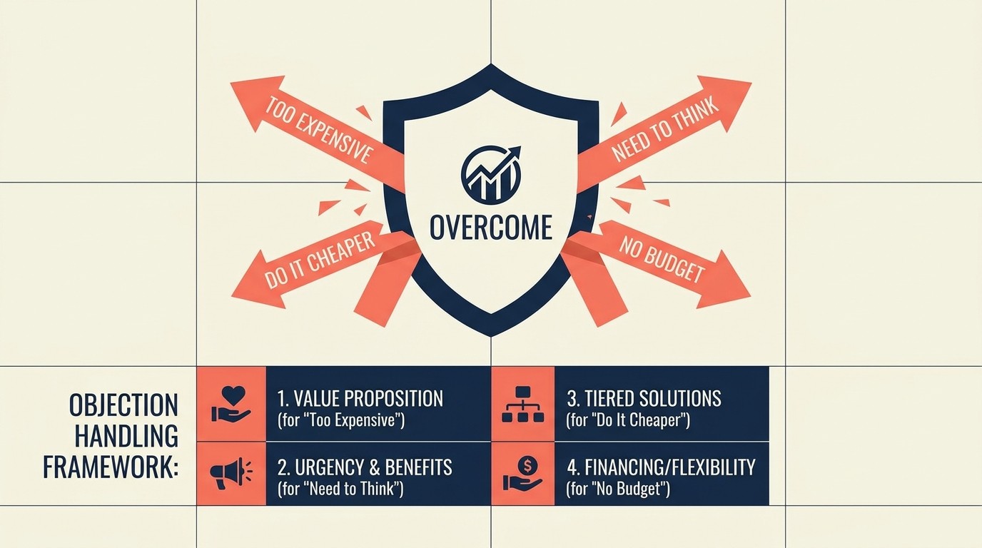 Framework for handling common price objections from too expensive to competitor quoted lower