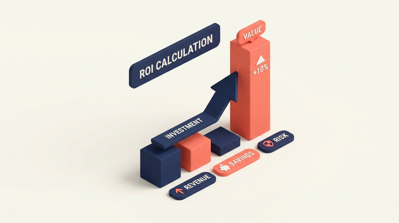 Value-based pricing framework with ROI calculation revenue cost savings risk and time components