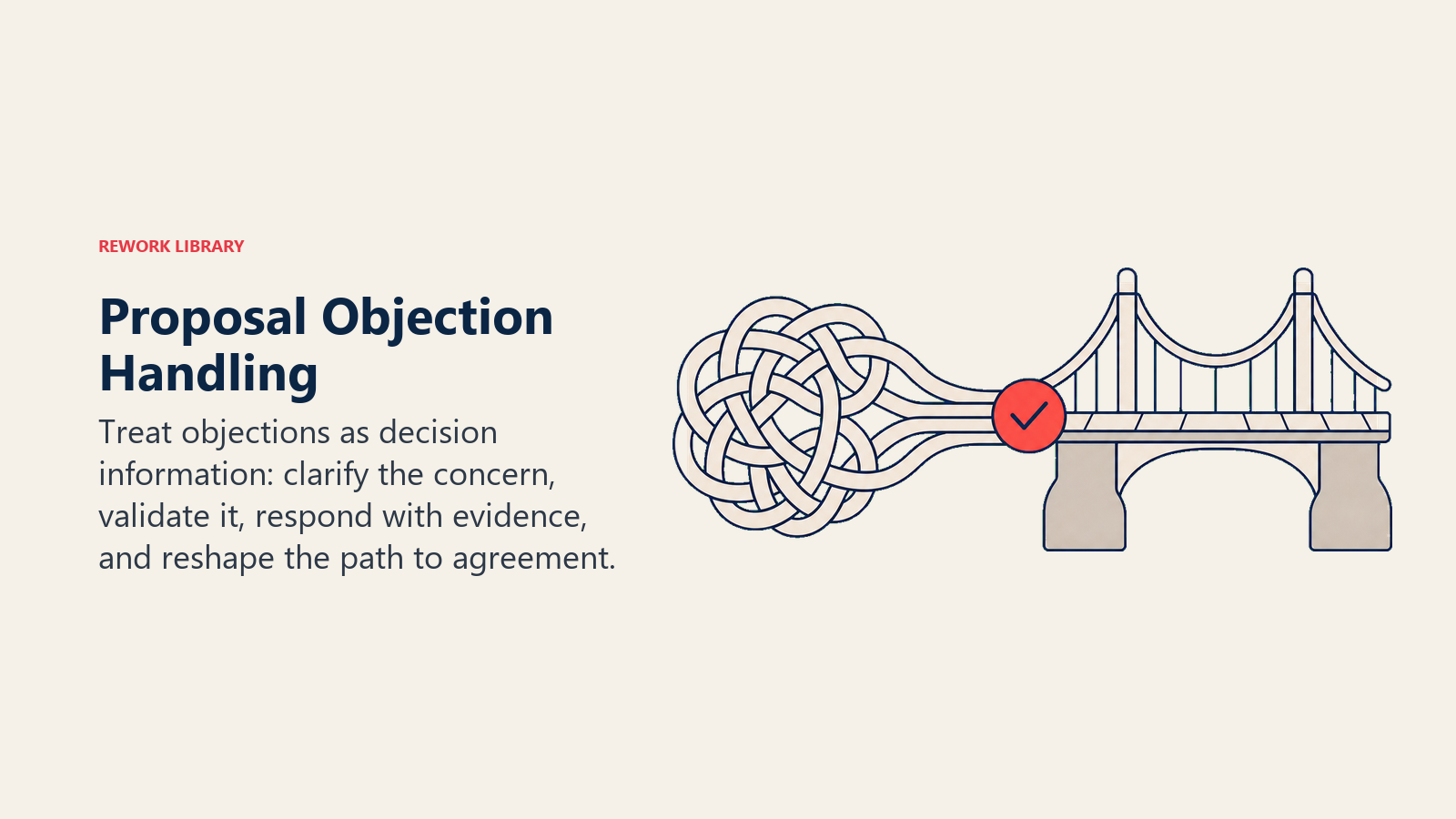 Proposal Objection Handling illustrated as physical_metaphor