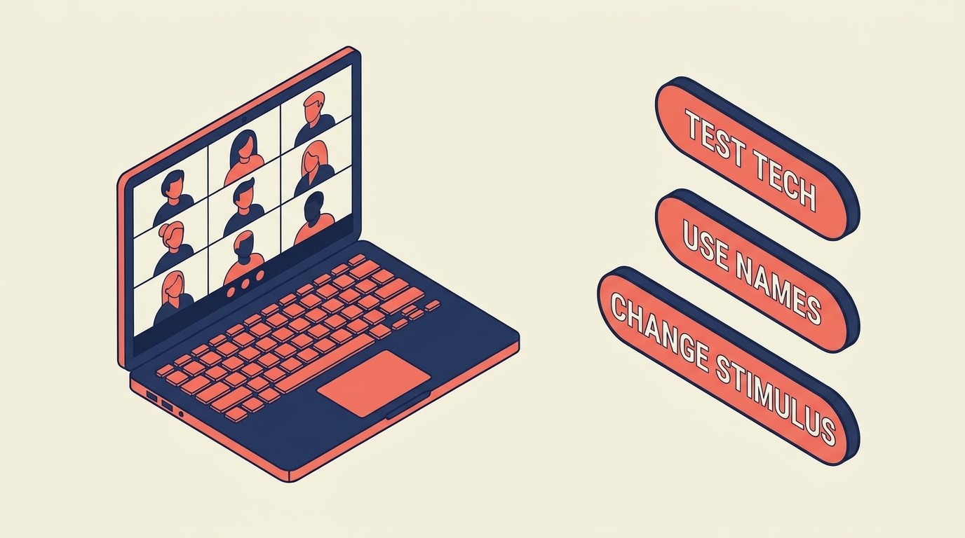 Virtual presentation checklist covering tech testing, engagement, fatigue, and interactive tools