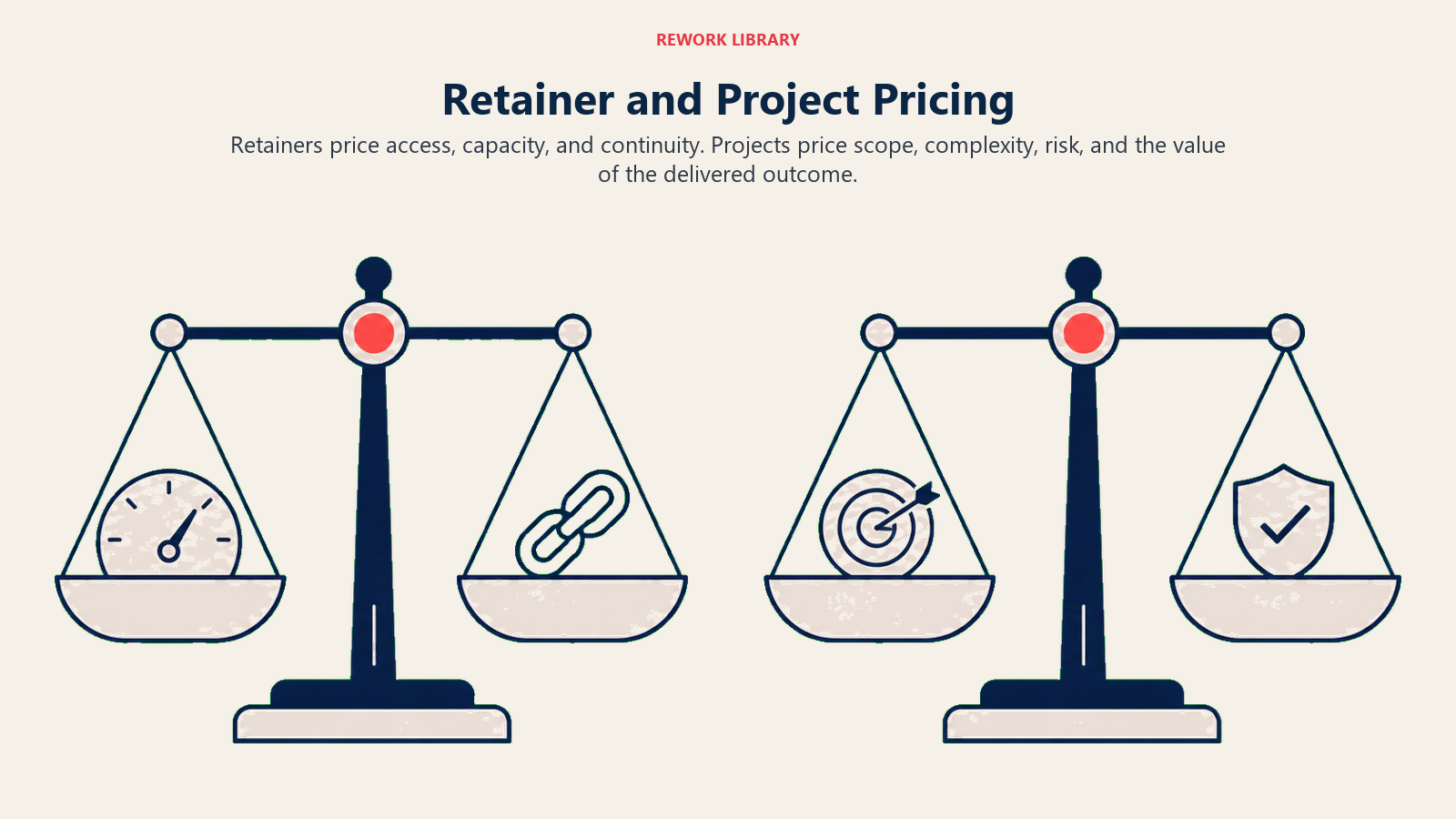 Retainer and Project Pricing illustrated as physical_metaphor