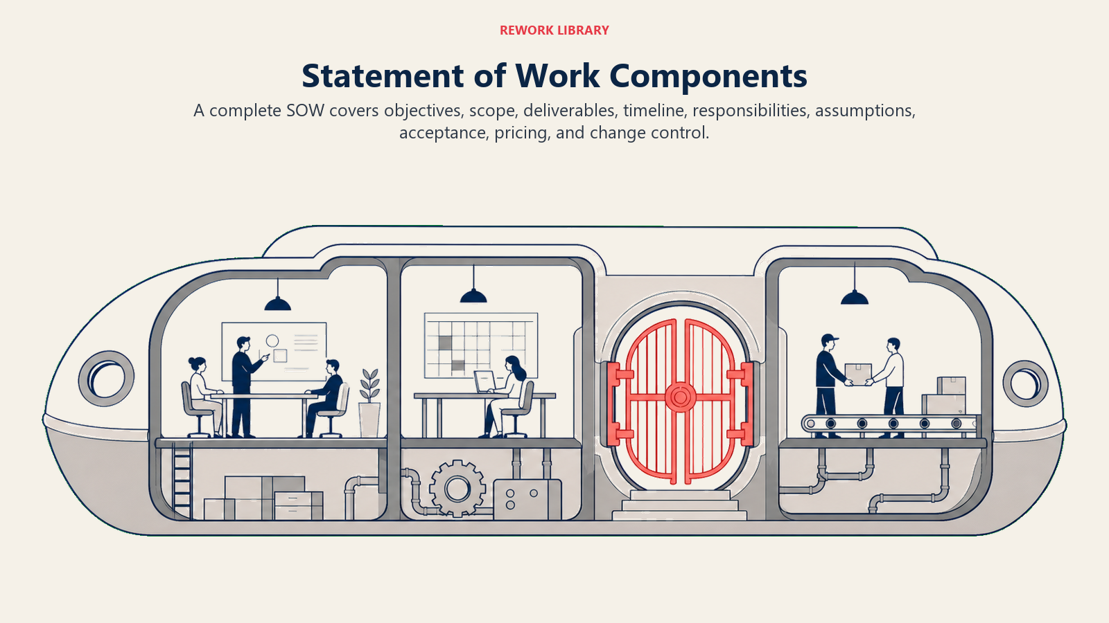 Statement of Work Components illustrated with SOW architecture
