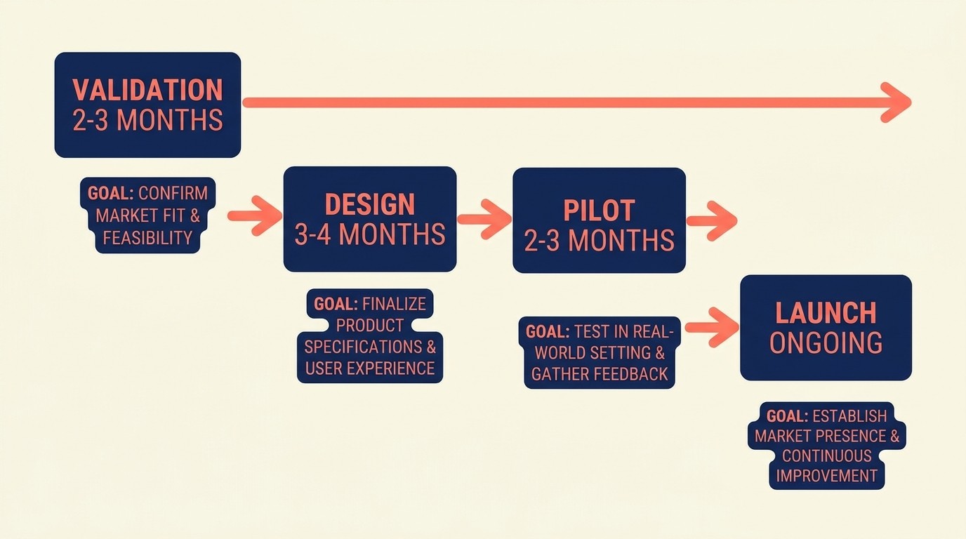 Four-phase transition roadmap from custom services to productized offerings