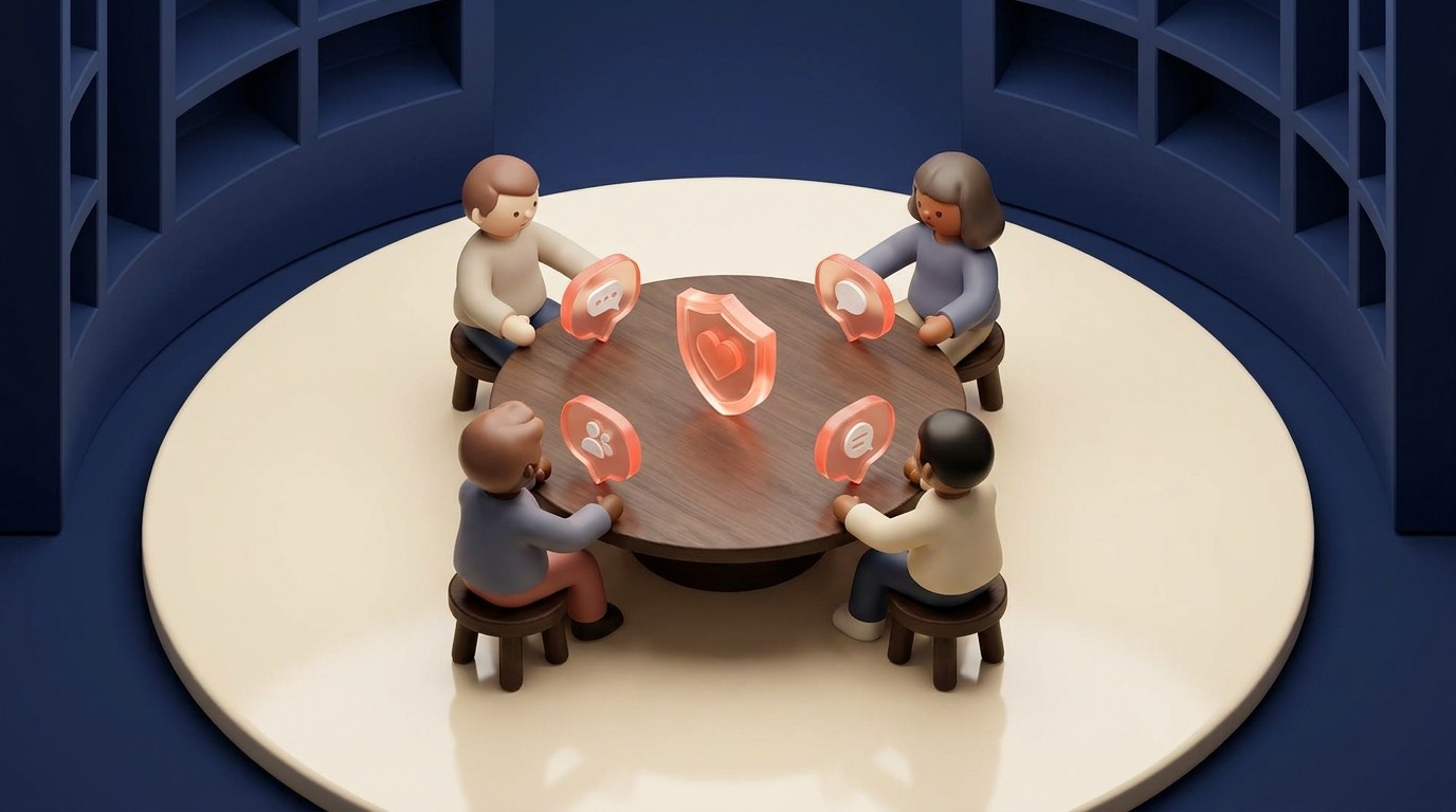 Facilitator managing group dynamics: psychological safety, conflict, power imbalance, and difficult participants