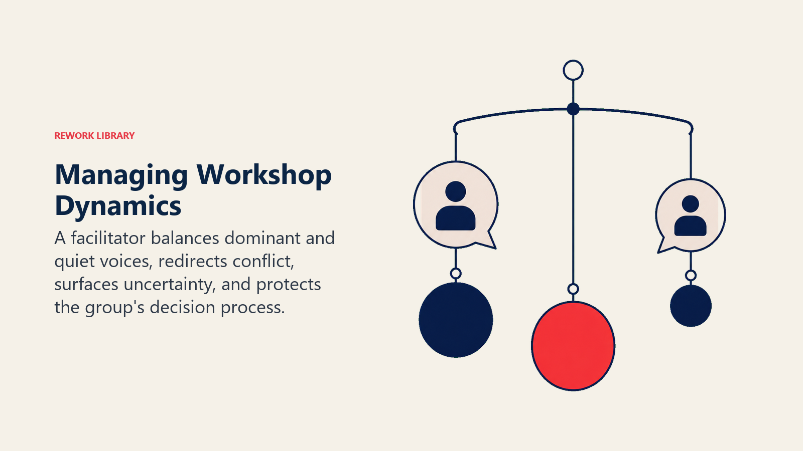 Managing Workshop Dynamics illustrated as physical_metaphor