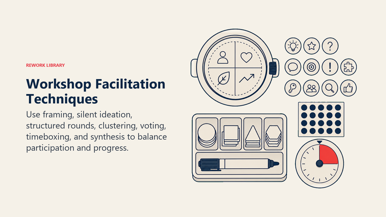 Workshop Facilitation Techniques illustrated as operating_scene