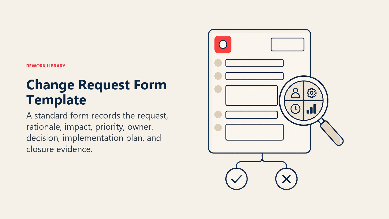 Change Request Form Template illustrated with structured blank change request form
