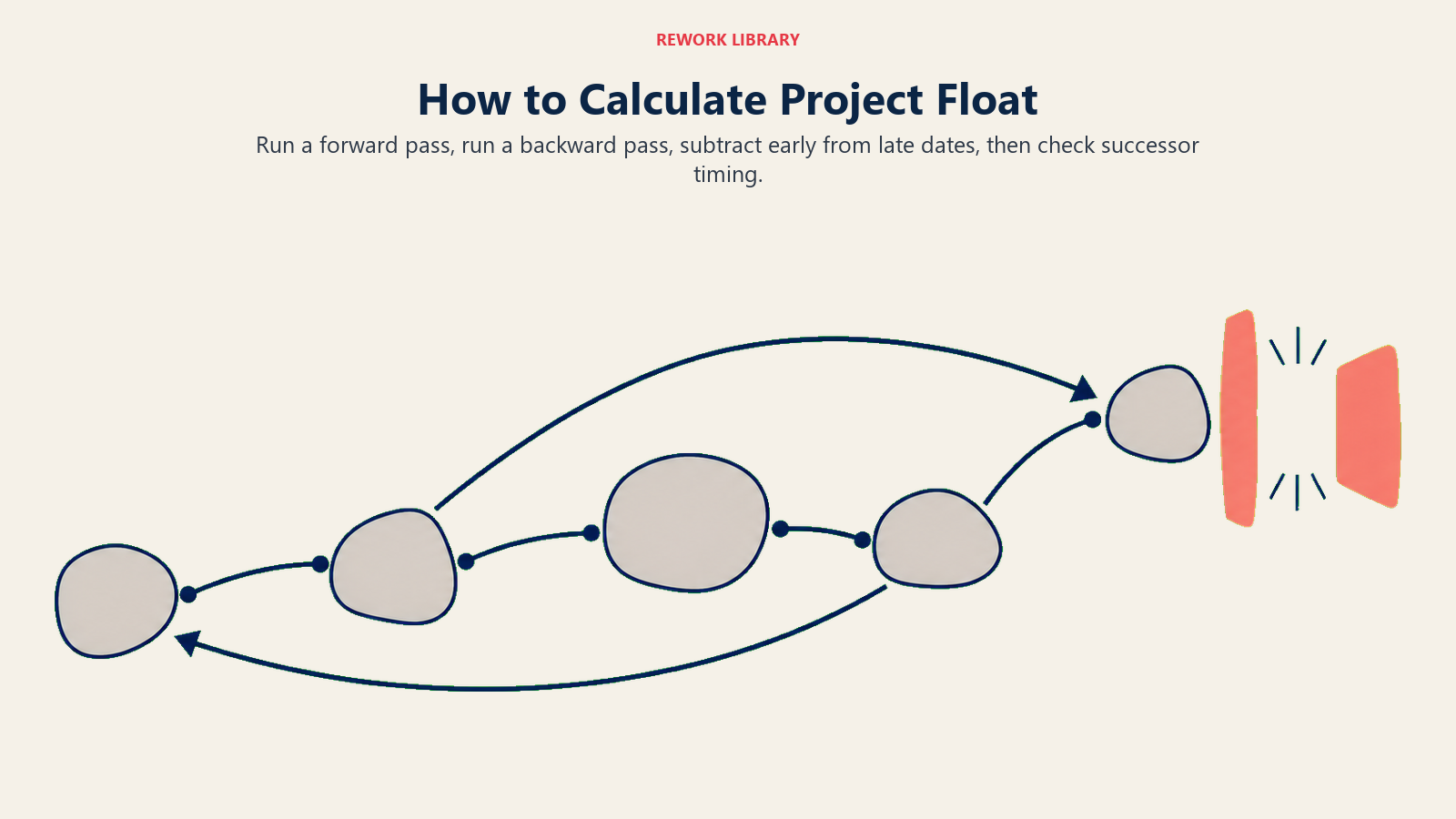 Project float calculation using forward and backward schedule passes