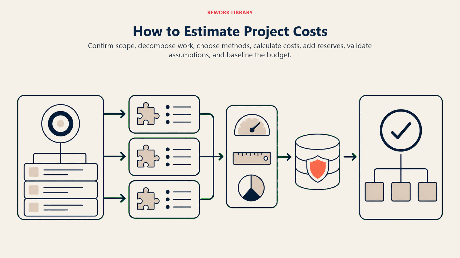 How to Estimate Project Costs illustrated with scope-to-budget construction route