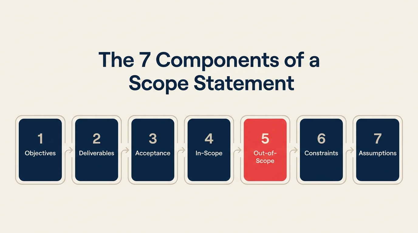 Seven components of a project scope statement