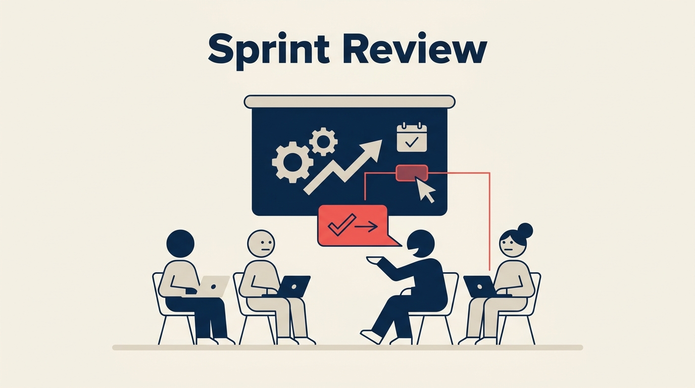 Sprint review demo of the product increment to stakeholders