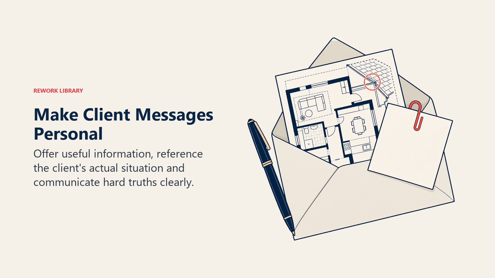 Make Client Messages Personal illustrated by personal note attached to a particular house inspection.