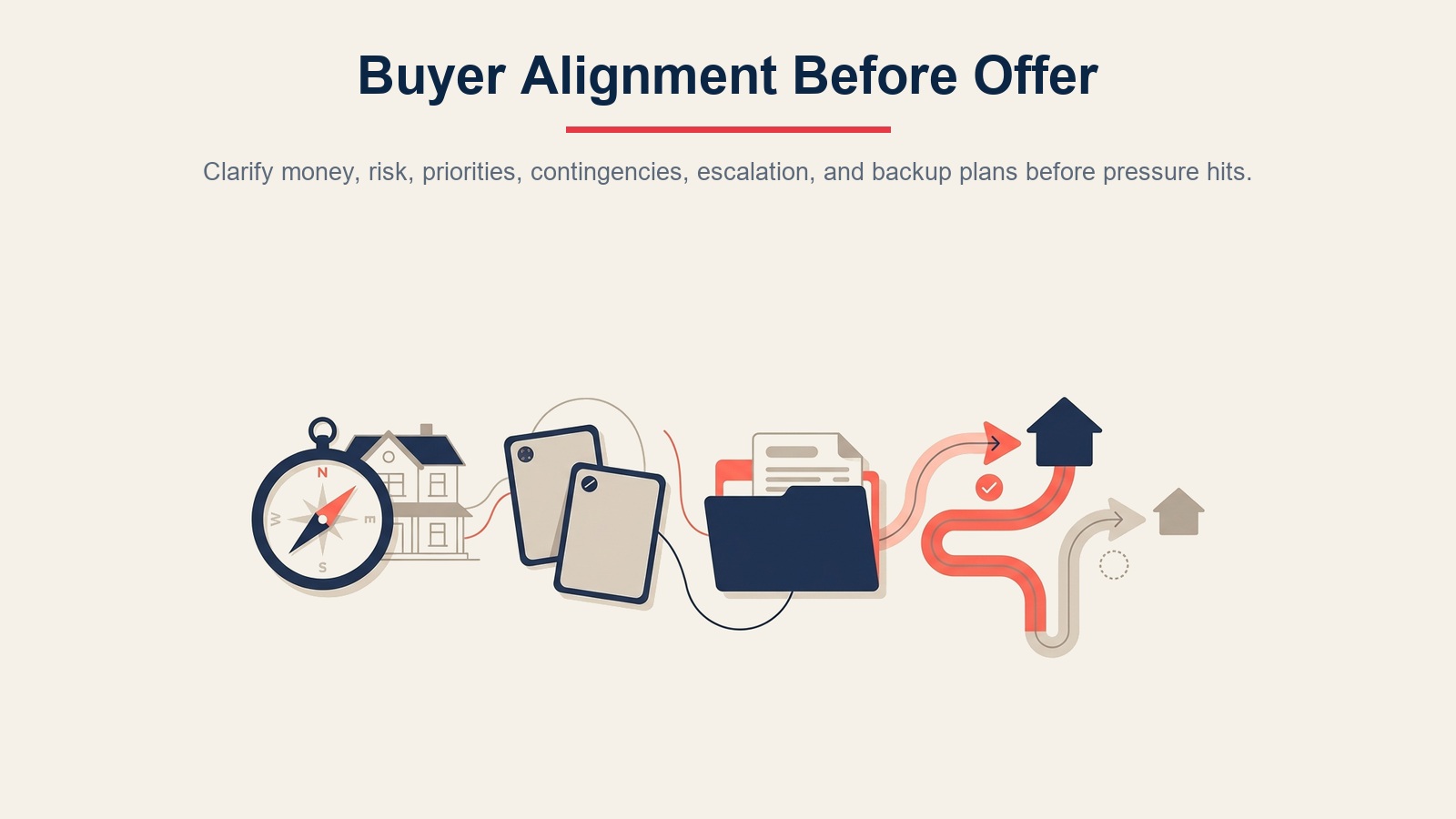 Buyer pre-offer consultation aligning financial capability, risk tolerance, priorities, and backup plans