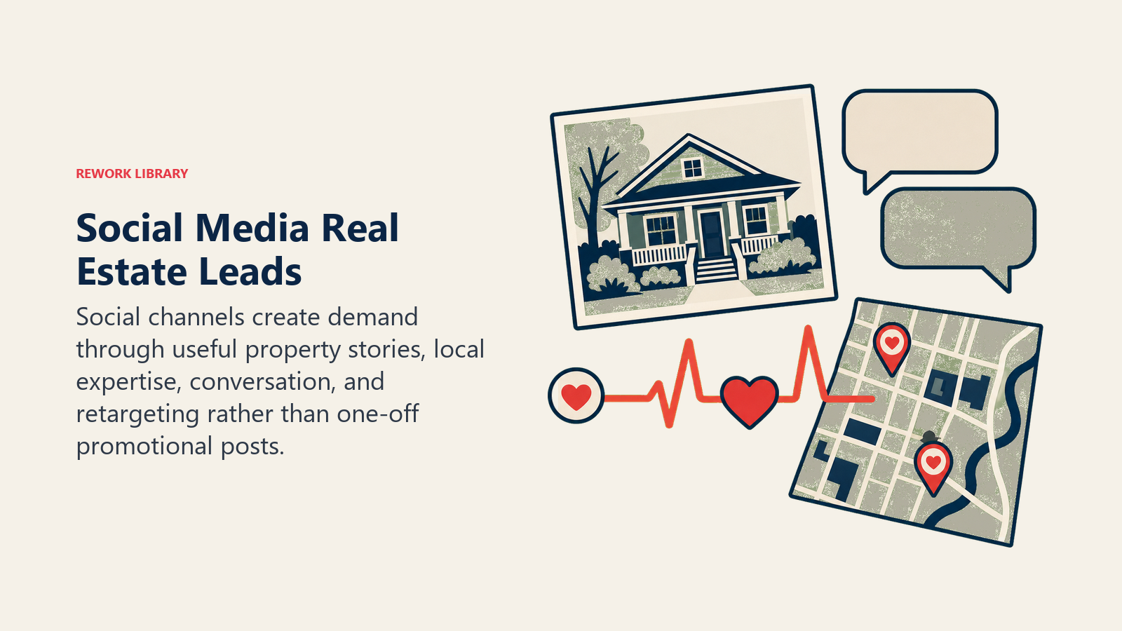 Social real estate content orbit building relationships around a neighborhood property story