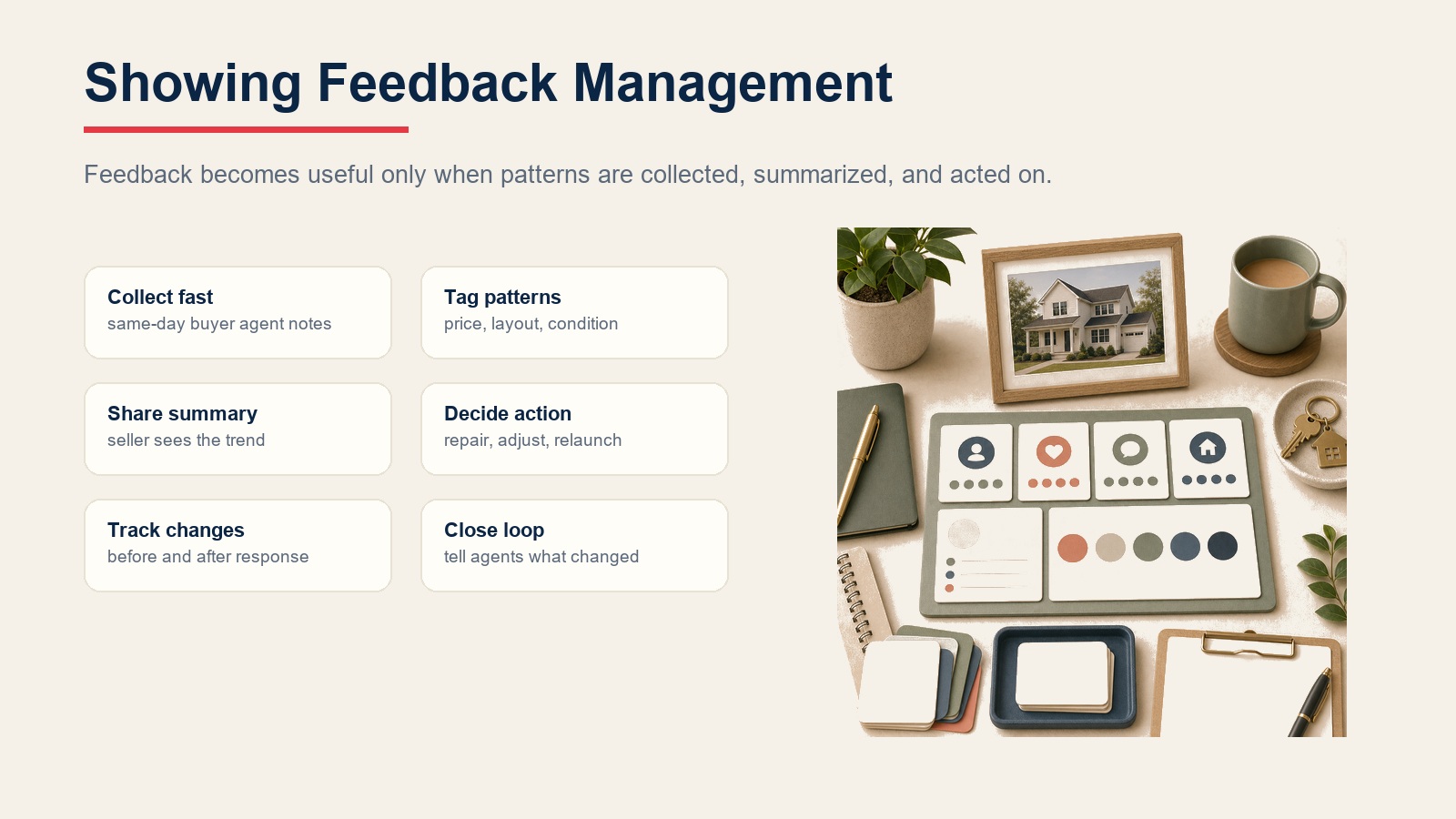 Showing feedback management workflow
