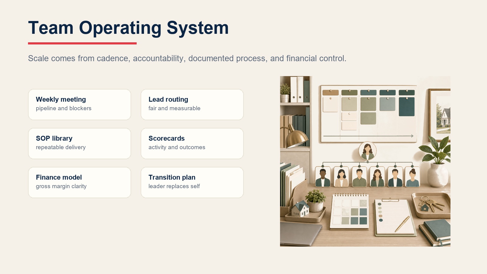 Real estate team operating system components