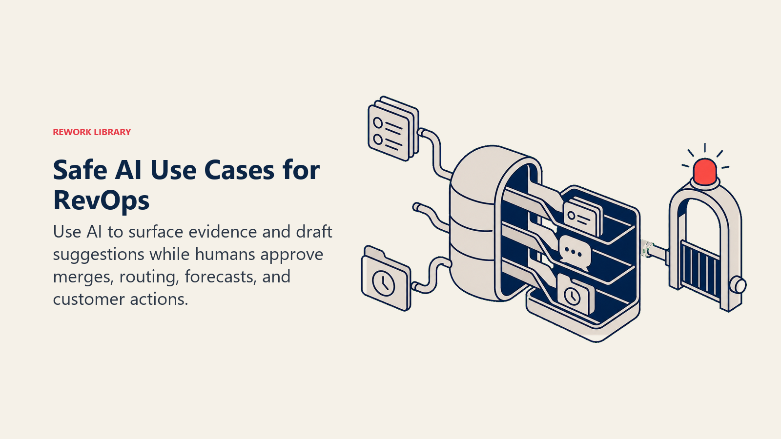 Safe AI Use Cases for RevOps illustrated with AI-assisted RevOps workbench