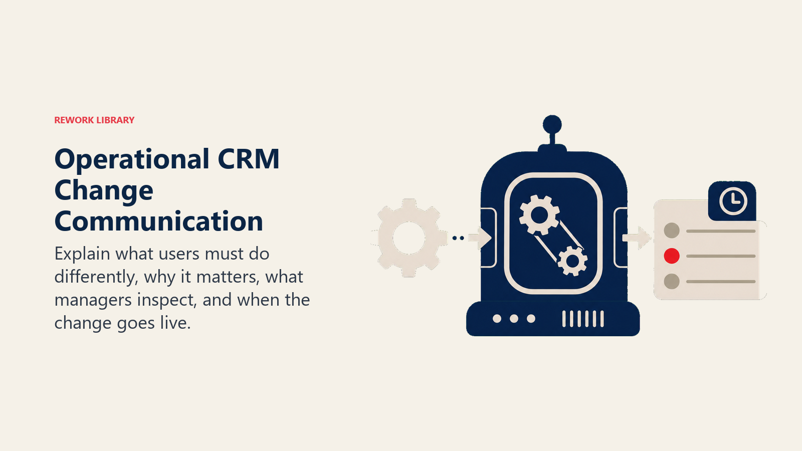 Operational CRM Change Communication illustrated with change-message translator