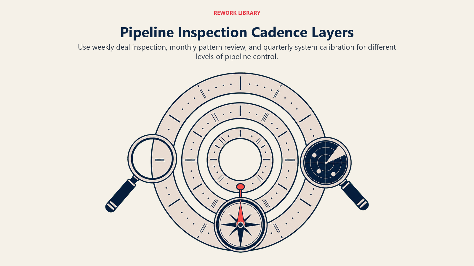 Pipeline Inspection Cadence Layers illustrated with three nested inspection rings