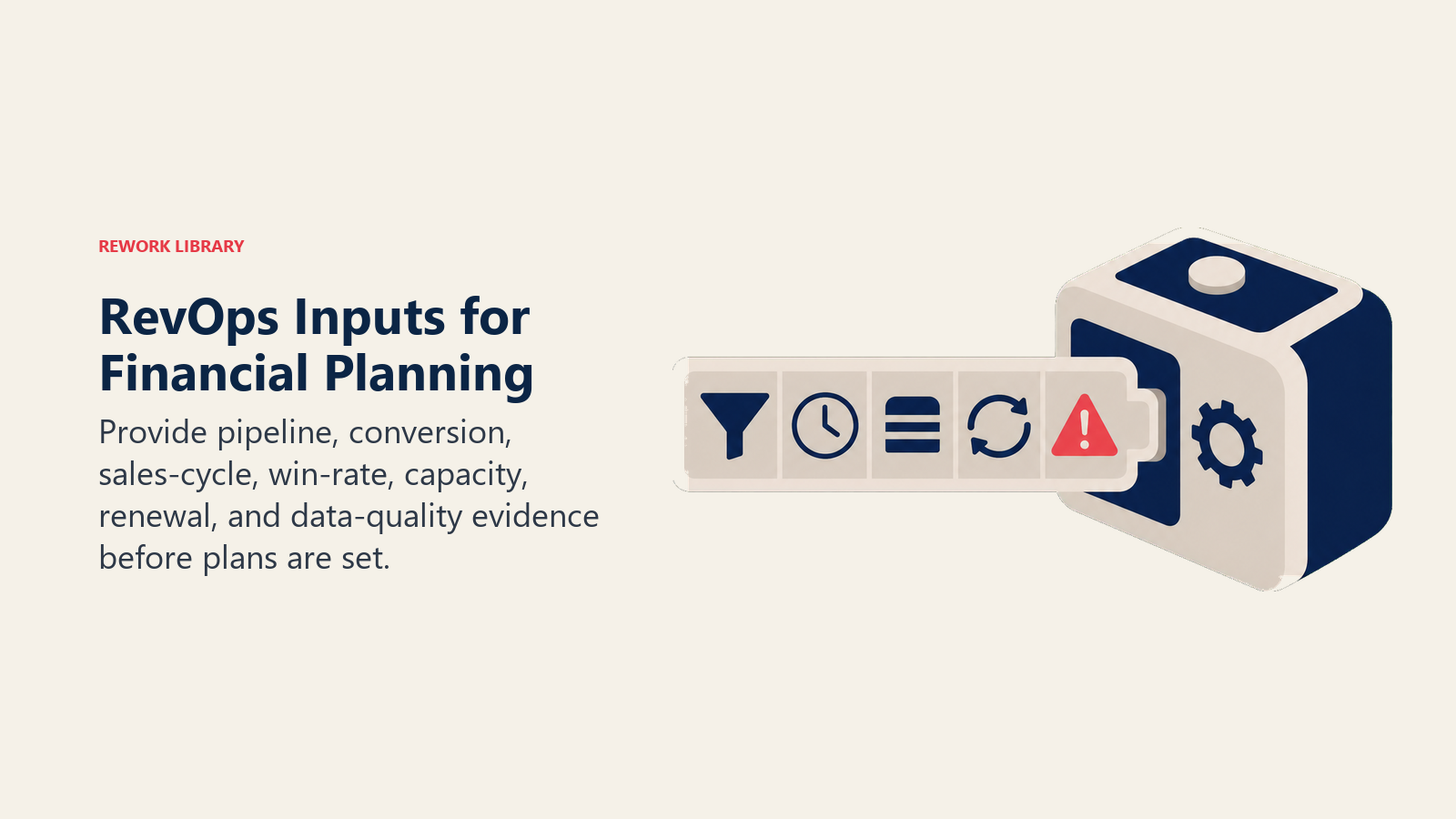 RevOps Inputs for Financial Planning illustrated with planning input workbench