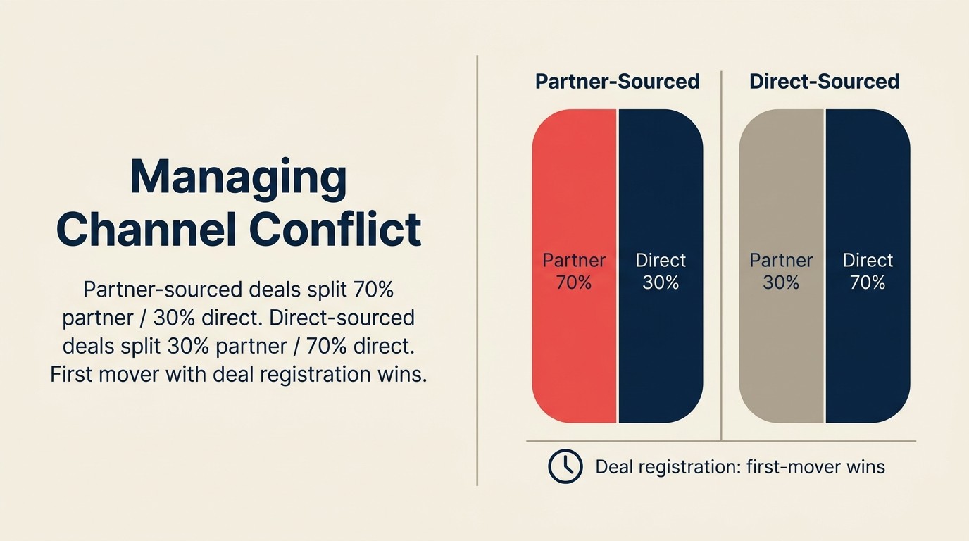 Channel conflict resolution framework - territory rules, deal registration, co-sell splits