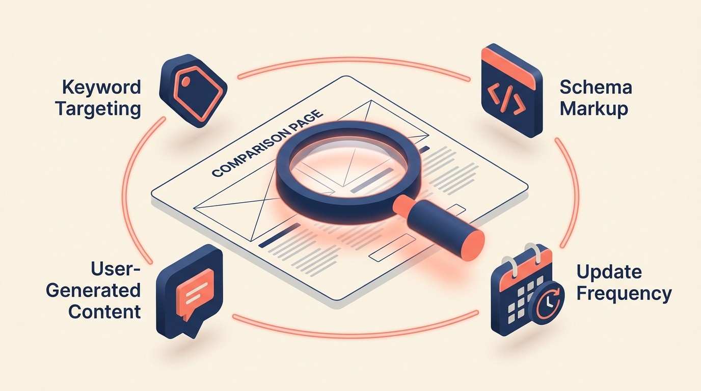 SEO optimization tactics for ranking comparison and alternative pages