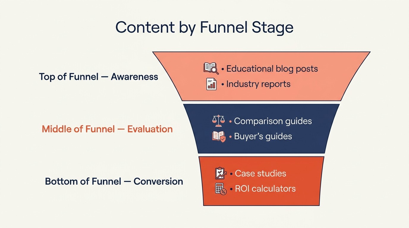 Content strategy by funnel stage