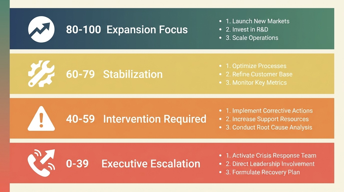 Action framework by health band