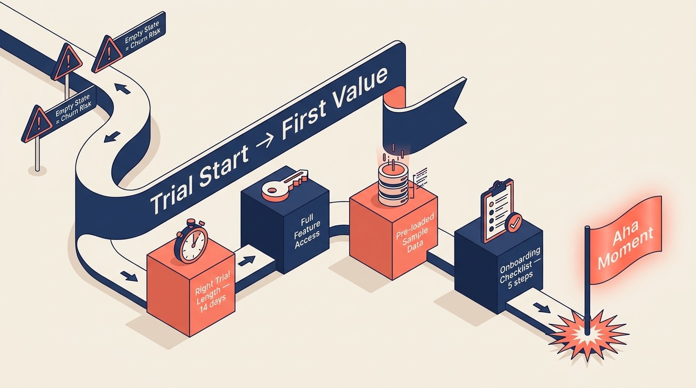 Trial setup strategy to remove friction and enable success