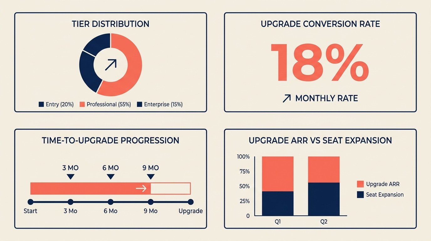 Success metrics dashboard for tier upgrade performance