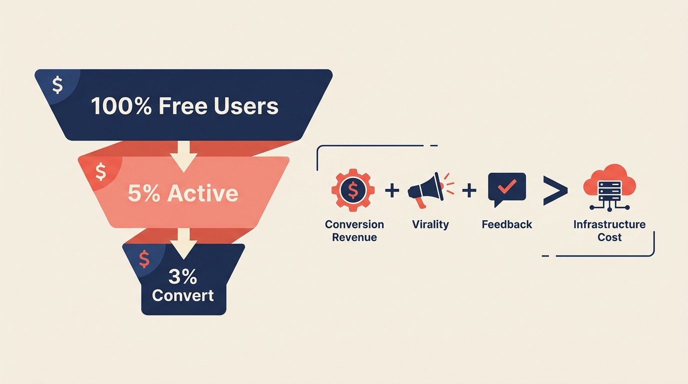 Free to paid conversion economics and freemium unit metrics