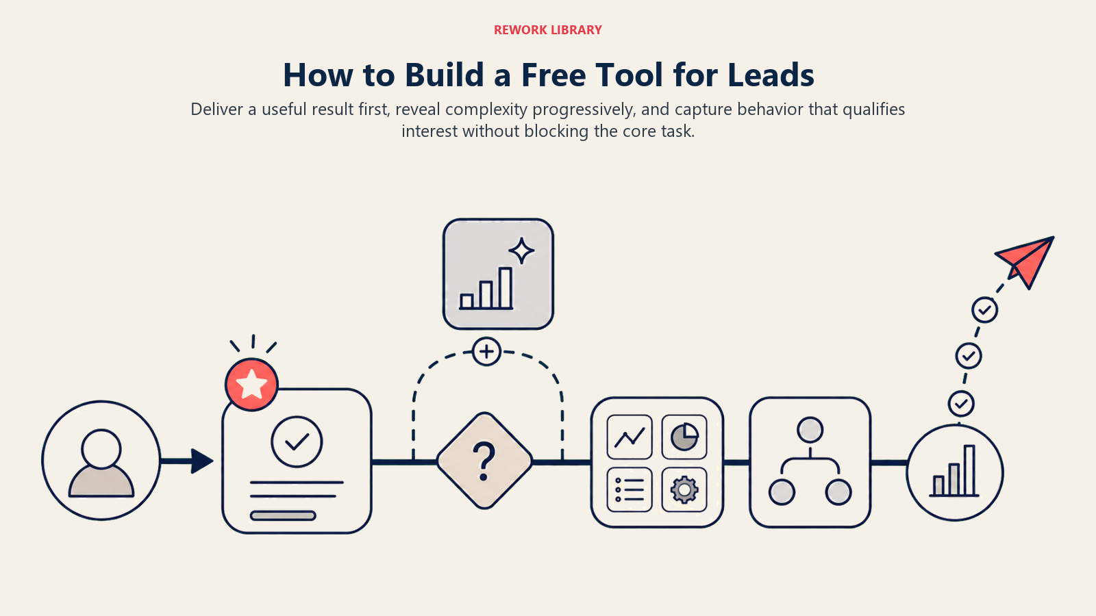 How to Build a Free Tool for Leads illustrated with value-first build route