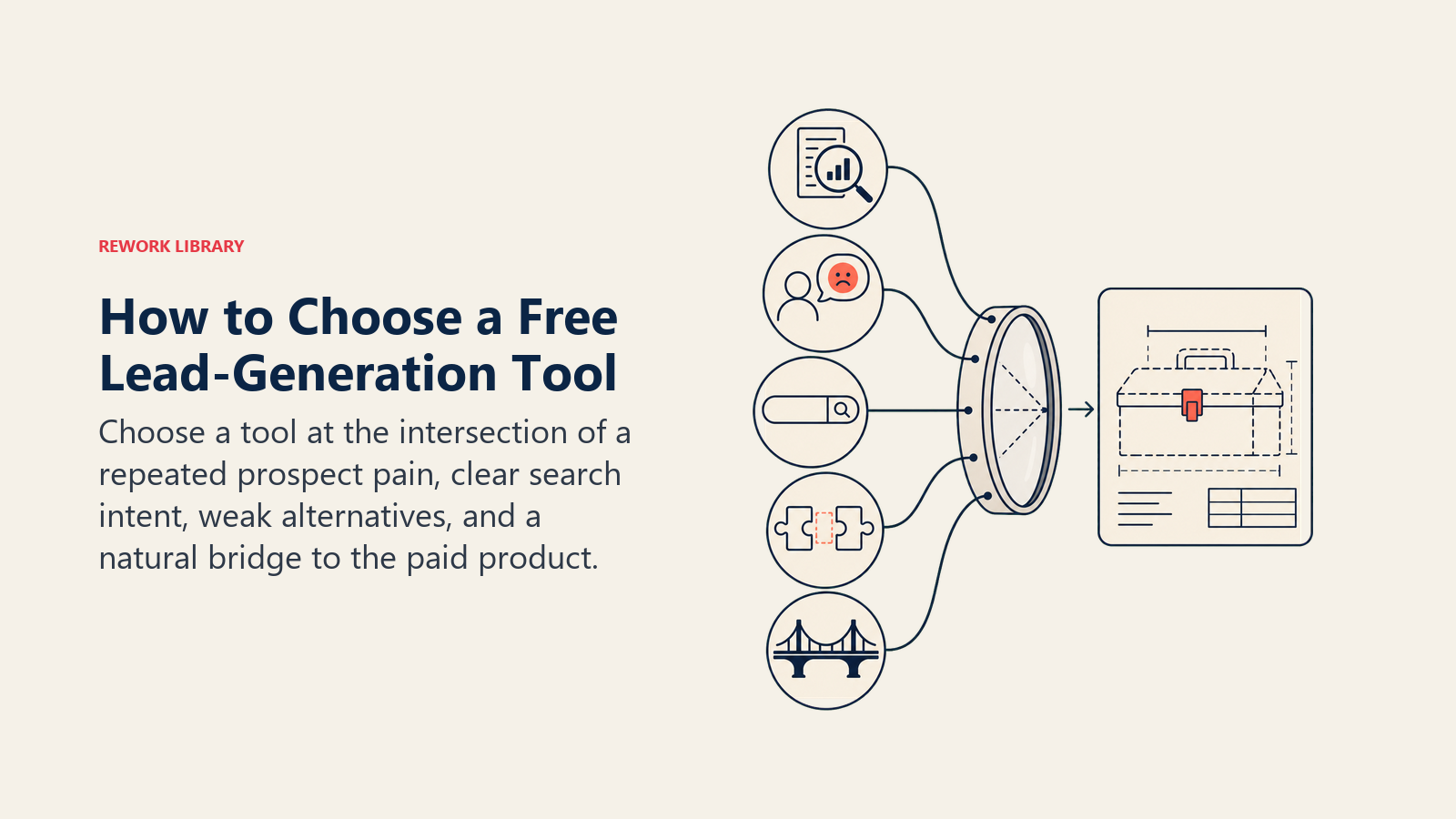 How to Choose a Free Lead-Generation Tool illustrated with tool opportunity finder
