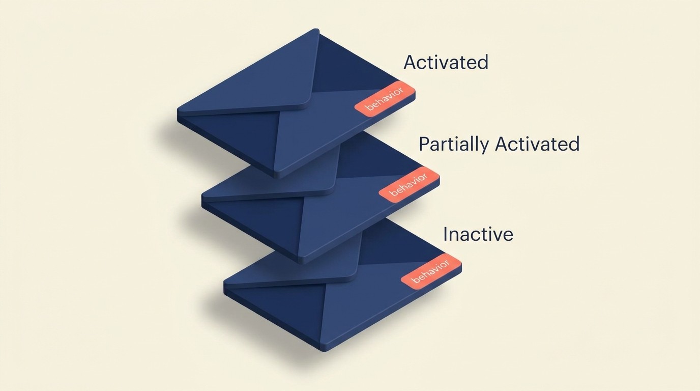 Trial engagement strategies including behavioral email sequences and in-app prompts