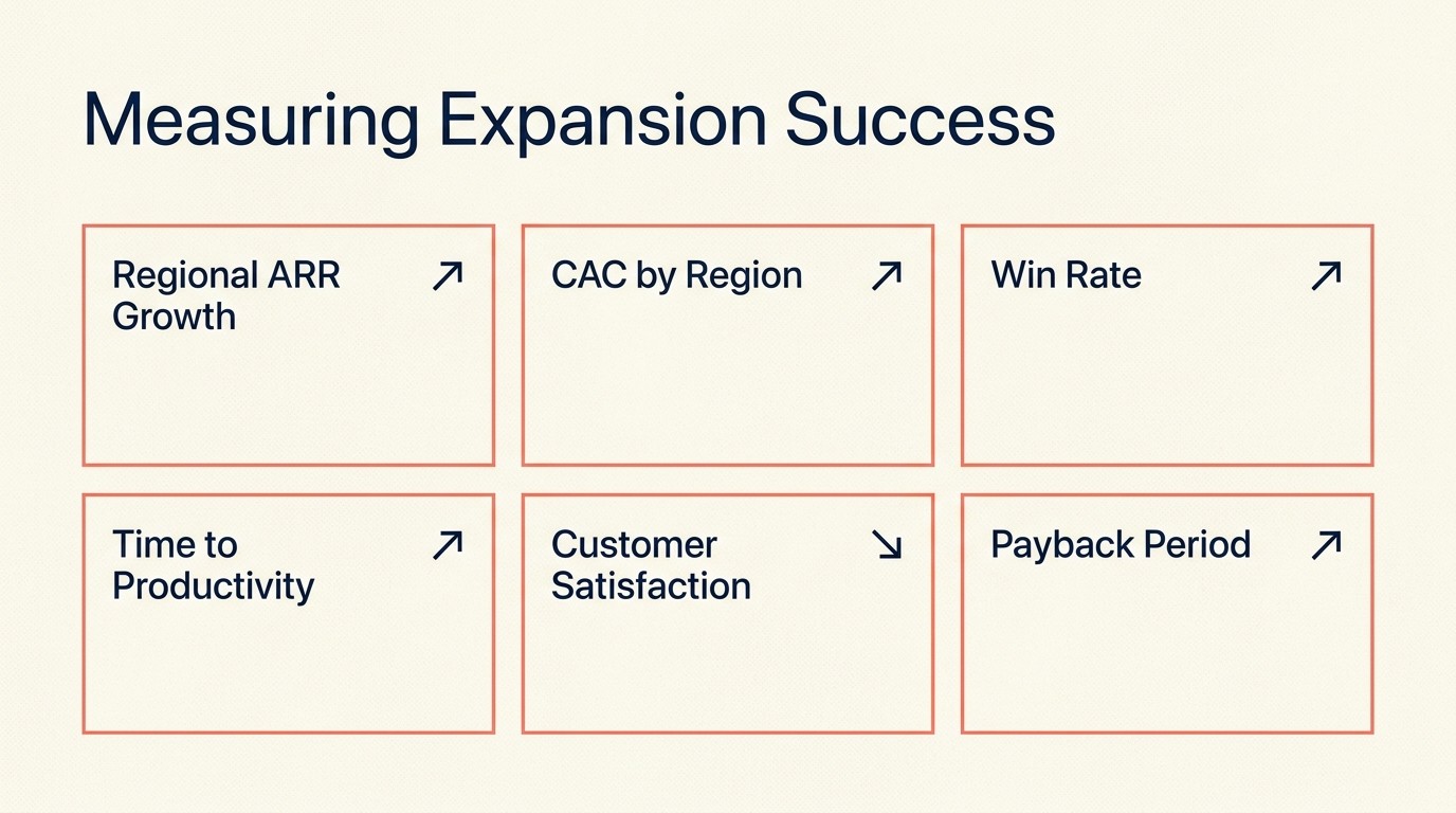 Key metrics for measuring geographic expansion success across regions