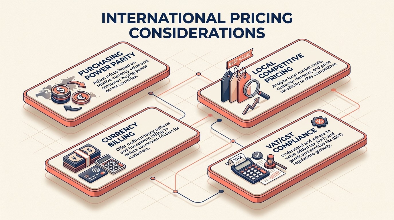 International pricing adaptation with purchasing power parity and local tax compliance